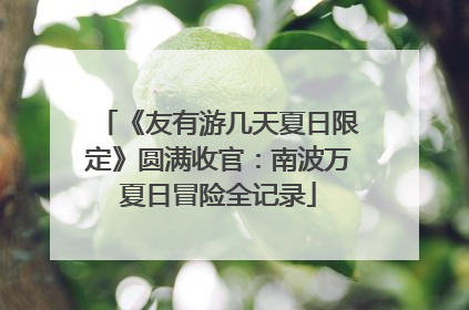 《友有游几天夏日限定》圆满收官：南波万夏日冒险全记录