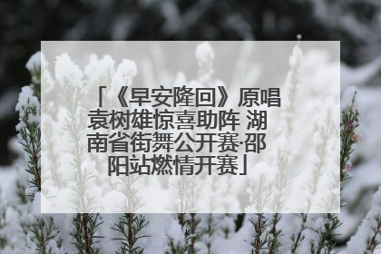 《早安隆回》原唱袁树雄惊喜助阵 湖南省街舞公开赛·邵阳站燃情开赛