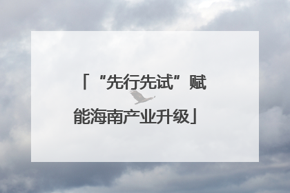 “先行先试”赋能海南产业升级