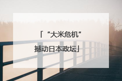 “大米危机”撼动日本政坛