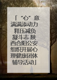 “心”意满满添动力 释压减负凝斗志 陕西合阳公安组织开展心理健康团体辅导活动