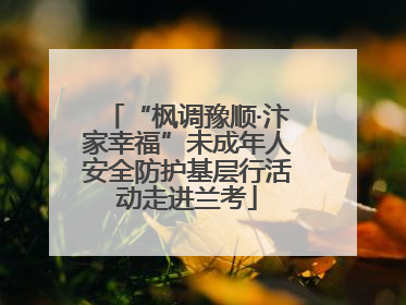 “枫调豫顺·汴家幸福”未成年人安全防护基层行活动走进兰考