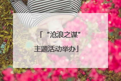 “沧浪之谋”主题活动举办
