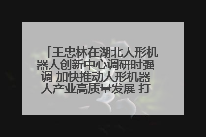 王忠林在湖北人形机器人创新中心调研时强调 加快推动人形机器人产业高质量发展 打造具有全国影响力的研发创新基地