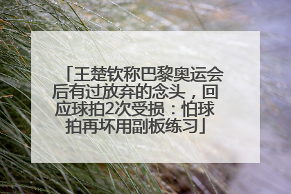 王楚钦称巴黎奥运会后有过放弃的念头，回应球拍2次受损：怕球拍再坏用副板练习