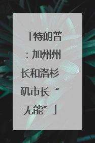 特朗普：加州州长和洛杉矶市长“无能”