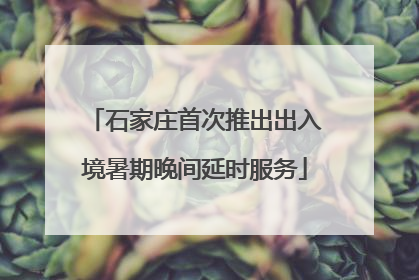 石家庄首次推出出入境暑期晚间延时服务