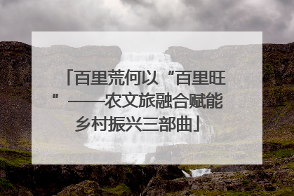 百里荒何以“百里旺”——农文旅融合赋能乡村振兴三部曲