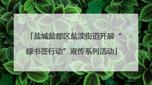 盐城盐都区盐渎街道开展“绿书签行动”宣传系列活动