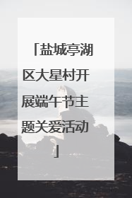 盐城亭湖区大星村开展端午节主题关爱活动