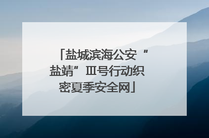 盐城滨海公安“盐靖”Ⅲ号行动织密夏季安全网