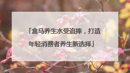 盒马养生水受追捧，打造年轻消费者养生新选择