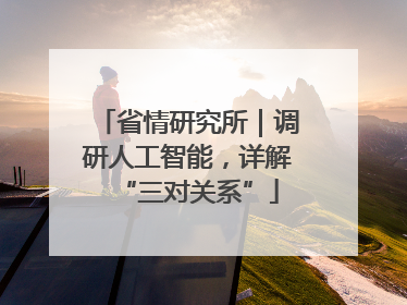 省情研究所｜调研人工智能，详解“三对关系”