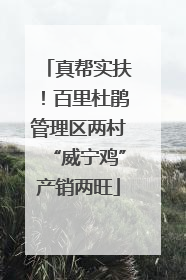 真帮实扶！百里杜鹃管理区两村“威宁鸡”产销两旺