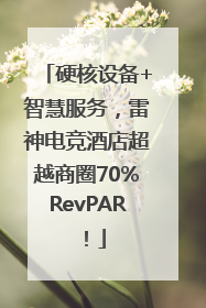 硬核设备+智慧服务，雷神电竞酒店超越商圈70%RevPAR！