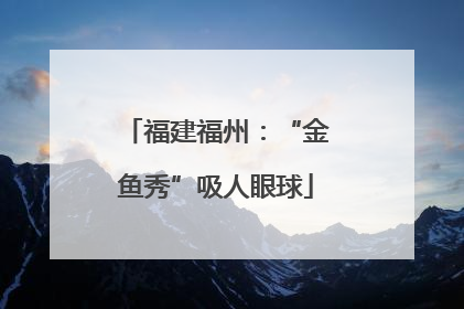 福建福州：“金鱼秀”吸人眼球