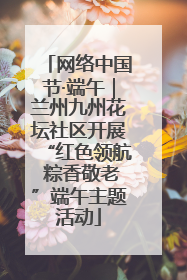 网络中国节·端午｜兰州九州花坛社区开展“红色领航 粽香敬老”端午主题活动