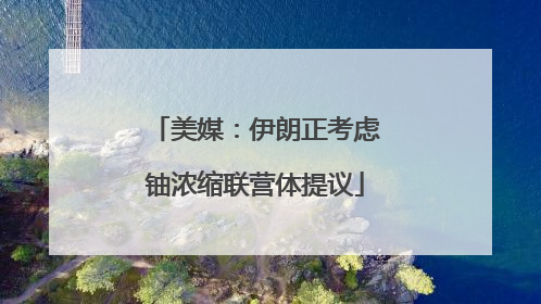美媒：伊朗正考虑铀浓缩联营体提议