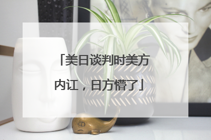 美日谈判时美方内讧，日方懵了