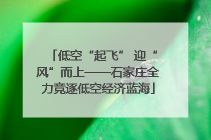 低空“起飞” 迎“风”而上——石家庄全力竞逐低空经济蓝海