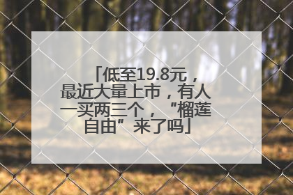 低至19.8元，最近大量上市，有人一买两三个，“榴莲自由”来了吗