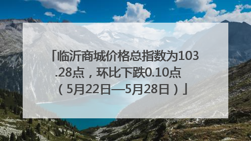 临沂商城价格总指数为103.28点，环比下跌0.10点（5月22日—5月28日）