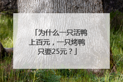 为什么一只活鸭上百元，一只烤鸭只要25元？
