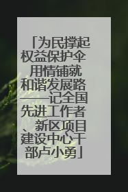 为民撑起权益保护伞 用情铺就和谐发展路——记全国先进工作者、新区项目建设中心干部卢小勇