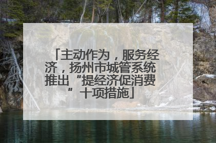 主动作为，服务经济，扬州市城管系统推出“提经济促消费”十项措施