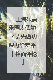 上海乐高乐园太低幼？请先做功课再给差评｜锋面评论