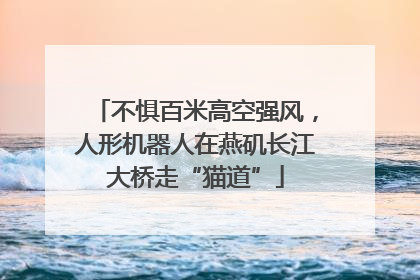 不惧百米高空强风，人形机器人在燕矶长江大桥走“猫道”