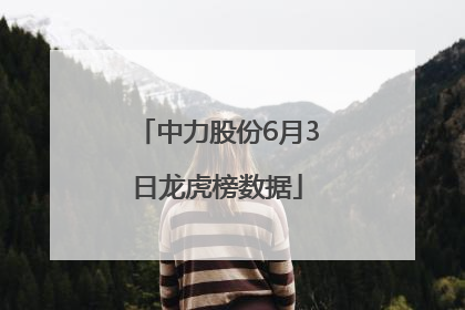 中力股份6月3日龙虎榜数据