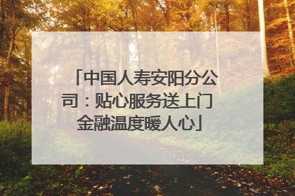 中国人寿安阳分公司：贴心服务送上门 金融温度暖人心