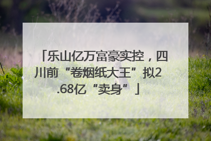 乐山亿万富豪实控，四川前“卷烟纸大王”拟2.68亿“卖身”