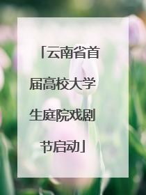 云南省首届高校大学生庭院戏剧节启动