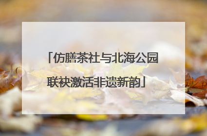 仿膳茶社与北海公园联袂激活非遗新韵