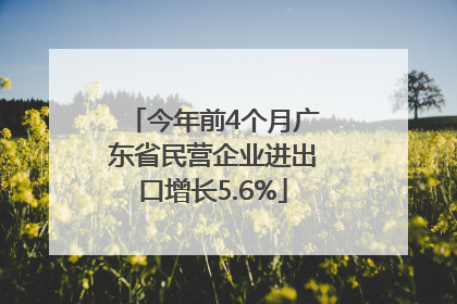 今年前4个月广东省民营企业进出口增长5.6%