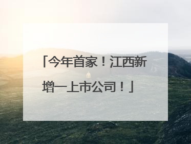 今年首家！江西新增一上市公司！