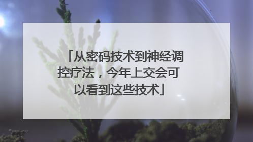 从密码技术到神经调控疗法，今年上交会可以看到这些技术