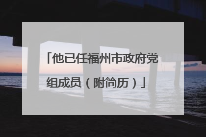 他已任福州市政府党组成员（附简历）