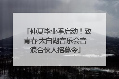 仲夏毕业季启动！致青春·太白湖音乐会音浪合伙人招募令