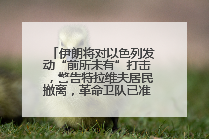 伊朗将对以色列发动“前所未有”打击，警告特拉维夫居民撤离，革命卫队已准备长期全面战争