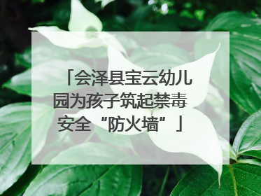 会泽县宝云幼儿园为孩子筑起禁毒安全“防火墙”