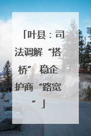 叶县：司法调解“搭桥” 稳企护商“路宽”