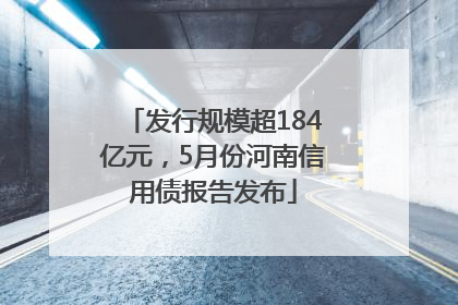发行规模超184亿元，5月份河南信用债报告发布