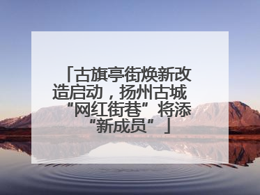 古旗亭街焕新改造启动，扬州古城“网红街巷”将添“新成员”