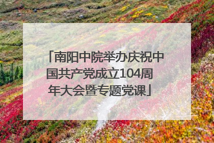 南阳中院举办庆祝中国共产党成立104周年大会暨专题党课