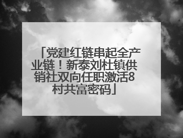 党建红链串起全产业链！新泰刘杜镇供销社双向任职激活8村共富密码
