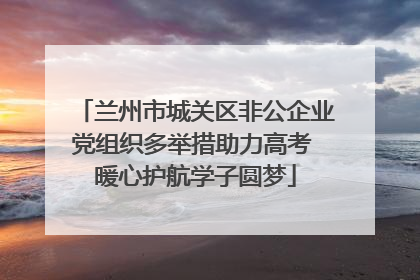兰州市城关区非公企业党组织多举措助力高考 暖心护航学子圆梦