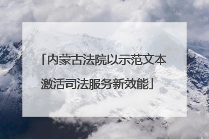 内蒙古法院以示范文本激活司法服务新效能